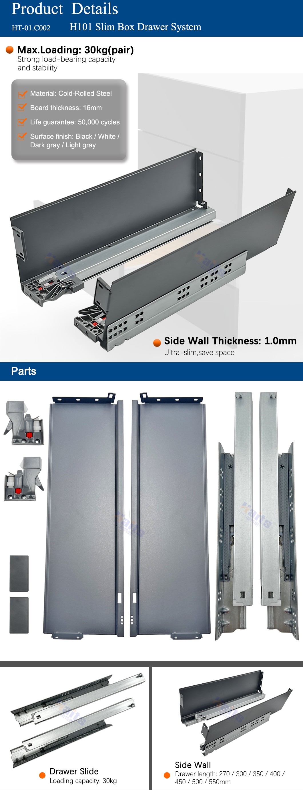Single Wall Metal Drawer Systems , Drawer Box Systems , Drawer Slides ...